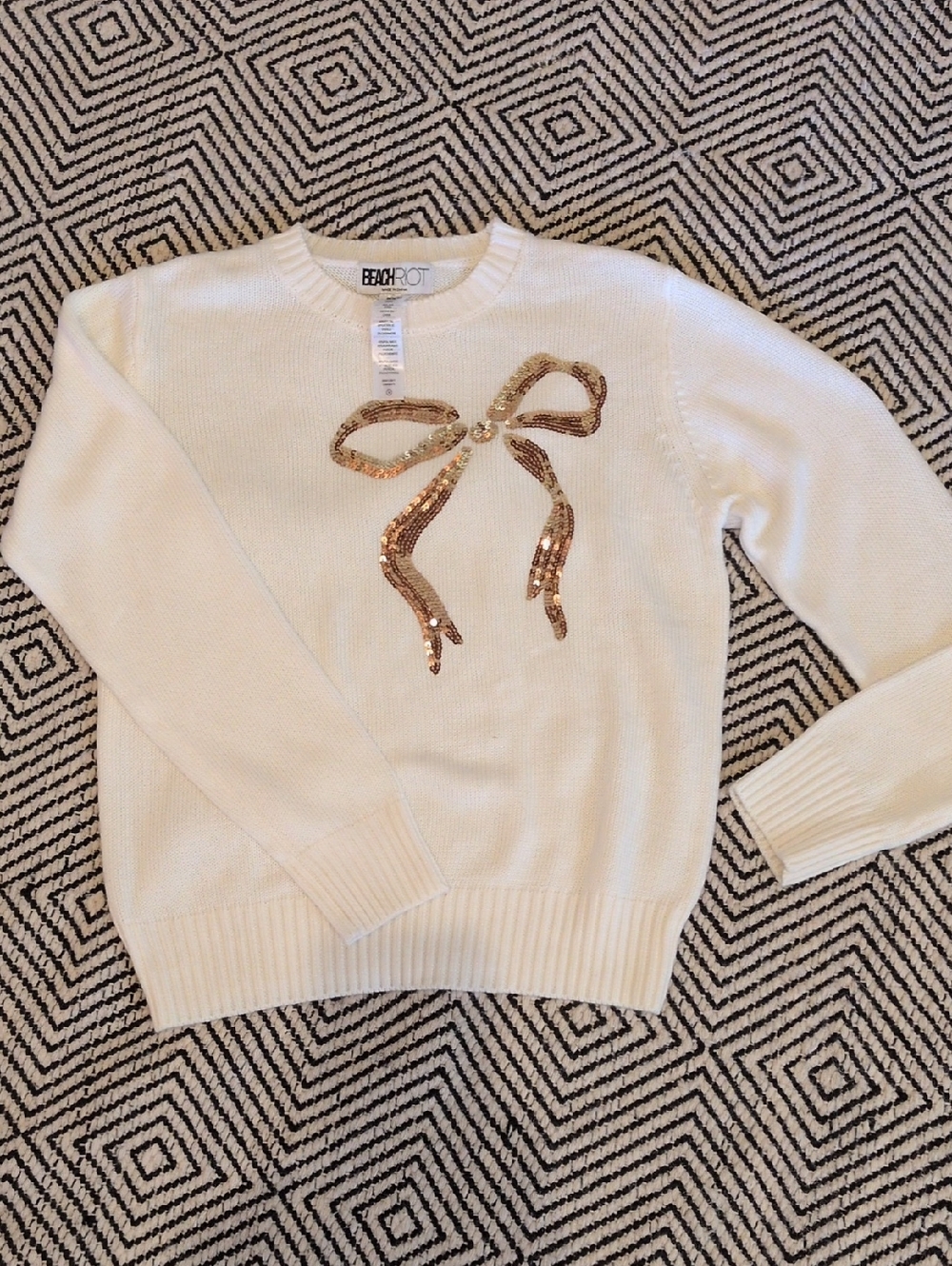 Beach Riot Jolene Sweater with Sequin Bow